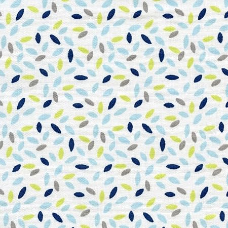 Tissu De Coton Imprimé Confettis Turquoise Gris Taupe