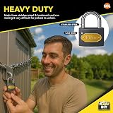 SOL 2 Pack 40mm Padlocks with Keys Outdoor Weatherproof Hardened Shackle view 4