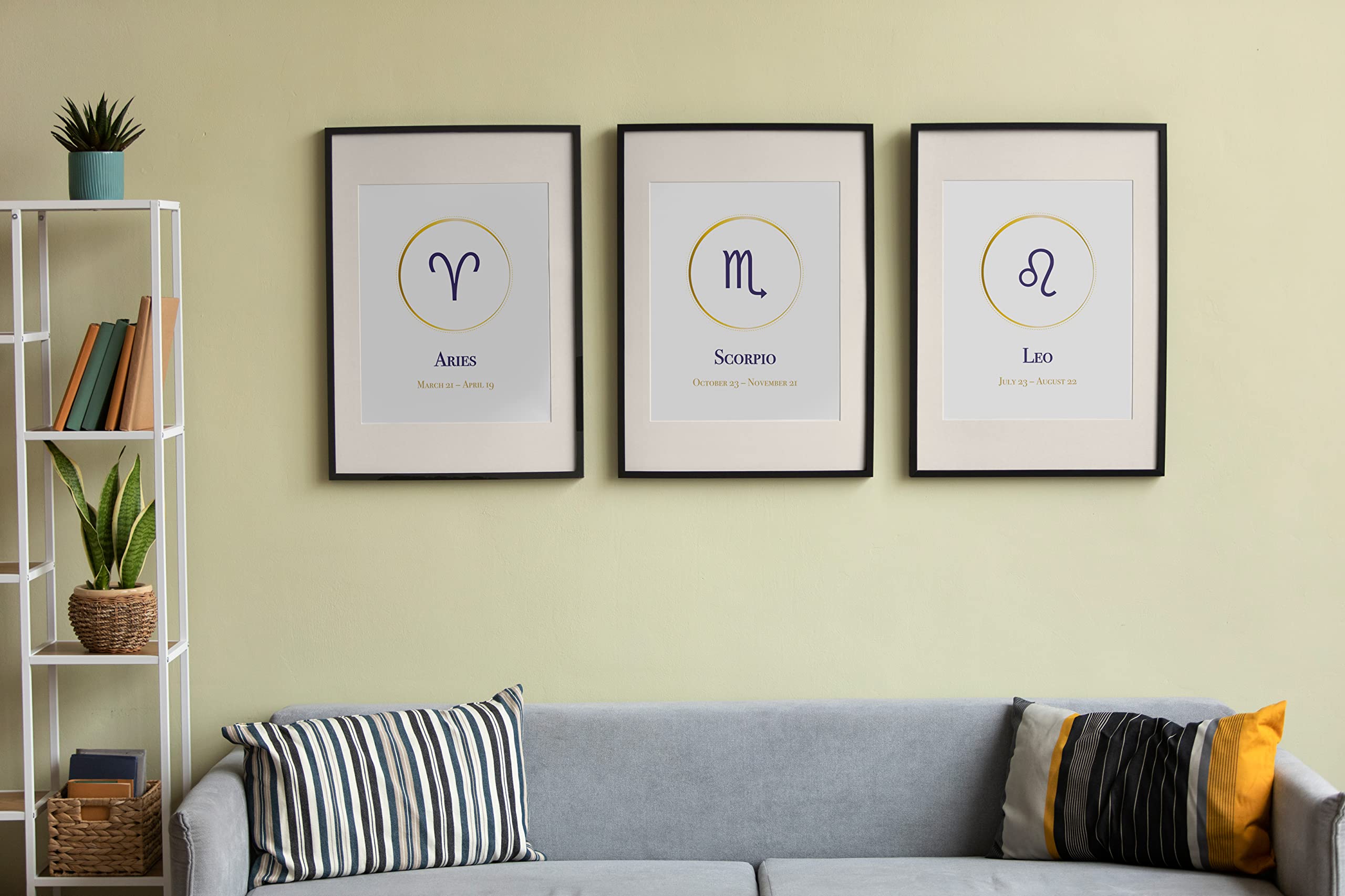 Star Sign Symbol Print, Star Sign Print,Zodiac Print, Horoscope Print, Astrology Print, Zodiac Art, Star Sign Wall Art, White&Gold A4 (TAURUS)