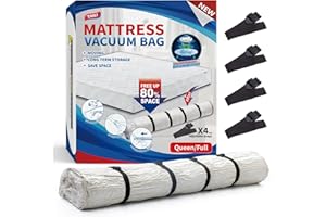 TAILI Mattress Vacuum Storage Bag, Full/Queen Mattress Vacuum Bag with 4 Straps, Sealable Bag for Memory Foam, Latex, Easy Mo