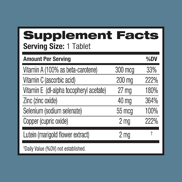 OCUVITE EYE VITAMIN & MINERAL SUPPLEMENT, LUTEIN & ANTIOXIDANT VITAMINS A, C, E, ZINC FOR EYE HEALTH, VITAMINS FOR EYES, 120 TABLETS (PACK OF 2)