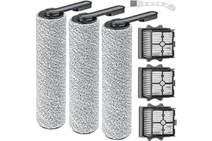 BYOFI 【For One S5 Blue】【One S5 Pro】 Replacement Parts for Tineco Floor ONE S5/Floor One S5 Pro Smart Cordless Wet Dry Vacuum Cleaner,Tineco Accessories inclue 3 HEPA Filters & 3 Brush Rollers