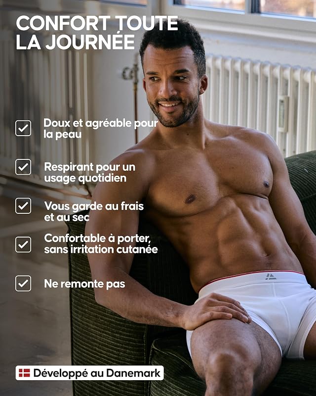 Boxer Bambou Homme, Calecon Homme Ultra Doux et Respirant, Lot de 10, Noir, L