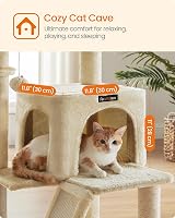 Feandrea Cat Tree Tower Widened Perch Large Cats Beige PCT51MV1 view 5