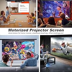 Motorized Projector Screen Pull Down 100 Inch 16:9