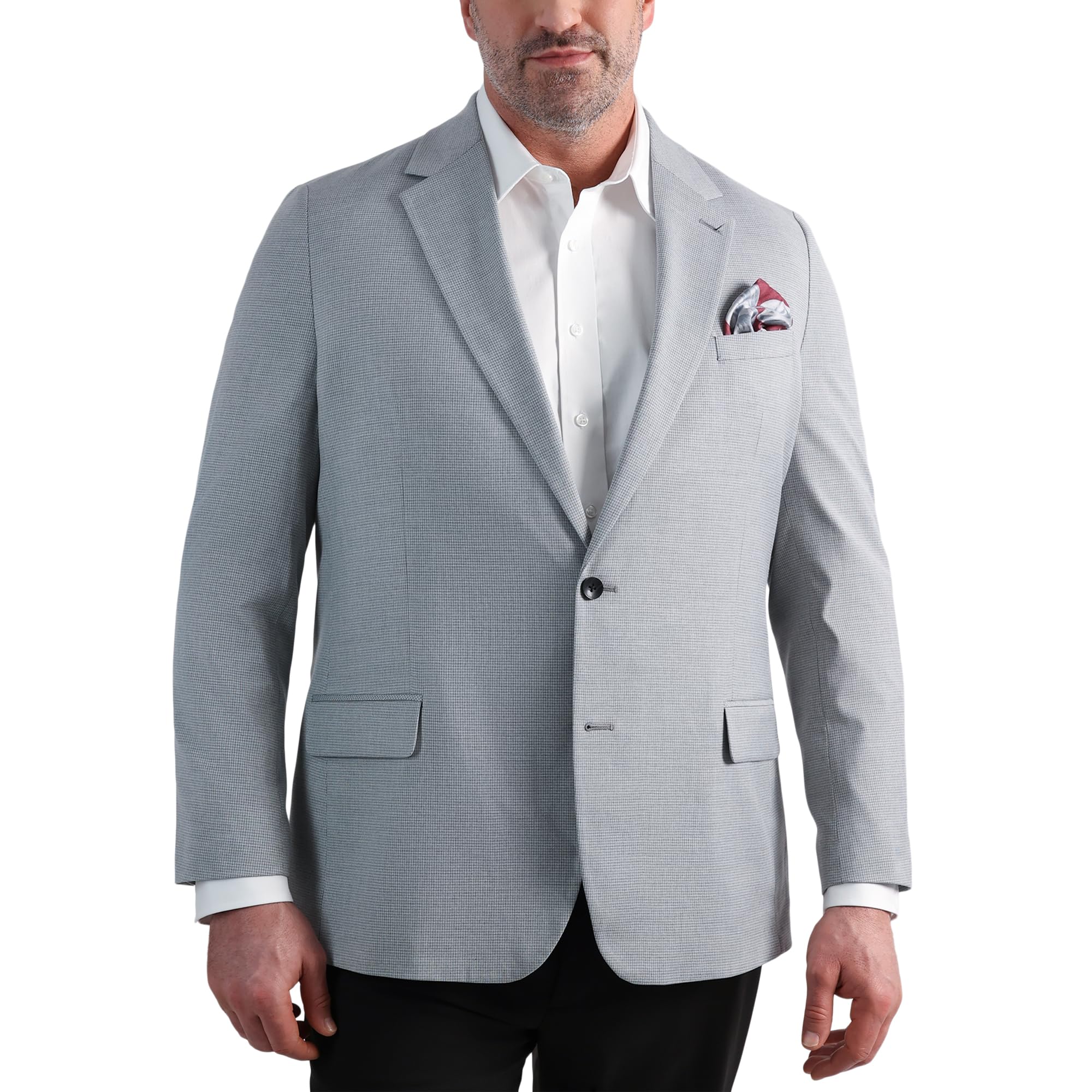 Haggar Big & Tall J.M Mini Dobby Stretch Tailored Fit Sport Coat Silver