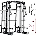 Major Fitness SML07 Machine All-in-One Home Gym Power Cage with Weight Bar and Two LAT Pull-Down Systems and Cable Crossover Machine, Exercise Attachment