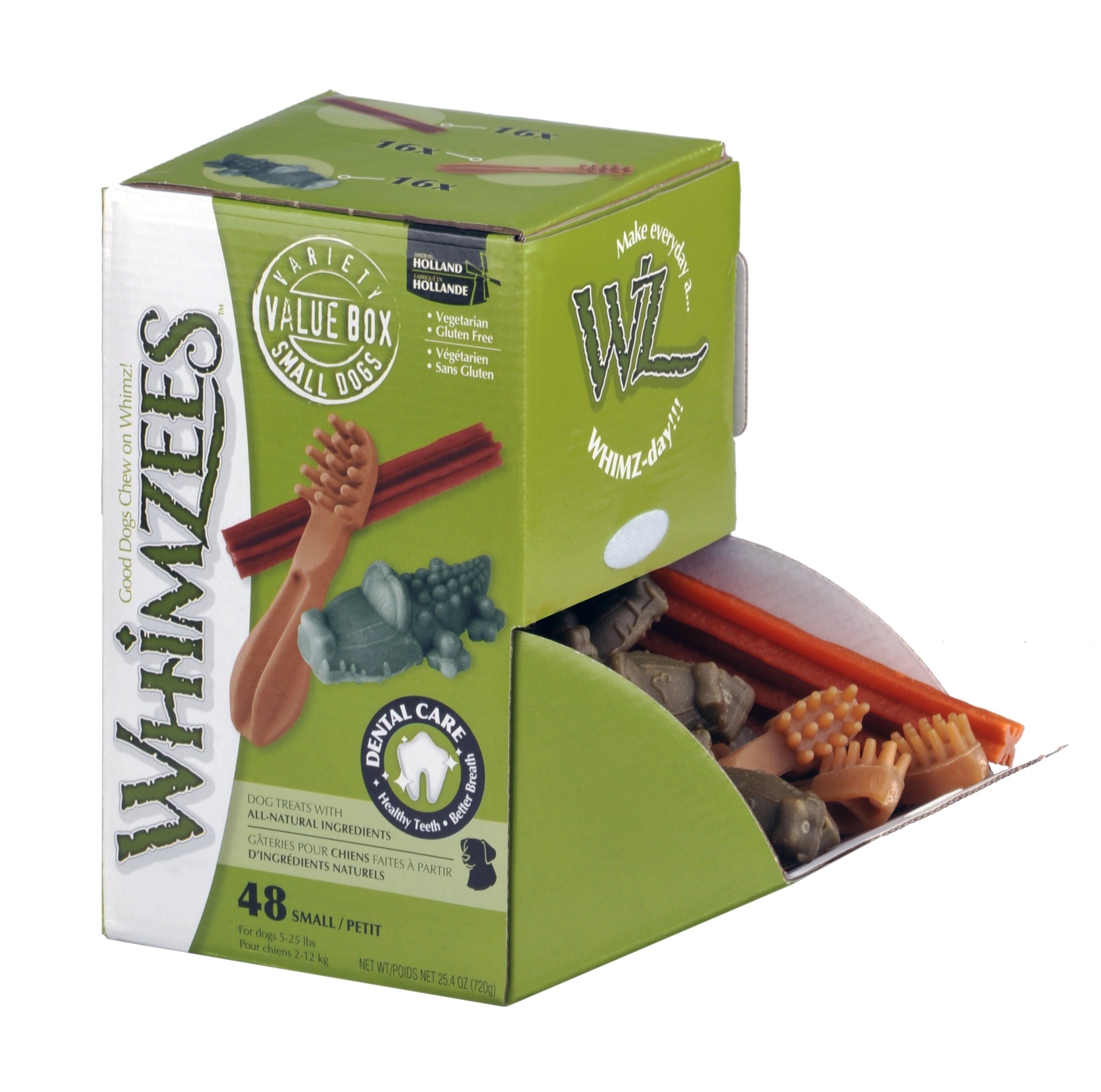 Whimzees Natural Dental Dog Treats Variety Box Small, 1 x 56
