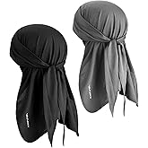 Bandanas Skull Cap for Men Women 3-in-1 Breathable Helmet Liner Neck Widening UV Sun Protection Neck Drape Do Rag Cycling Cap