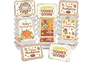 WorldBazaar Thanksgiving To Go Containers 36 Pcs Thanksgiving Leftover Containers with Lids Aluminum Food Containers Disposable Takeout Foil Pans Fall Holiday Party Supply