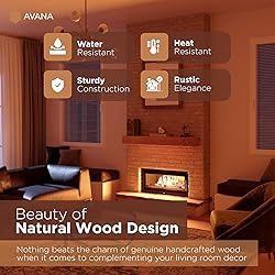 Avana Floating Fireplace Mantel - Natural Wood
