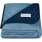 PetAmi Waterproof Dog Blanket, Leakproof XL Pet Blanket for Large Dogs, Furniture Sofa Couch Cover Protector, Fleece Cat Throw Bed Crate Kennel, Reversible Washable Soft Plush, Twin 60x80 Navy Blue