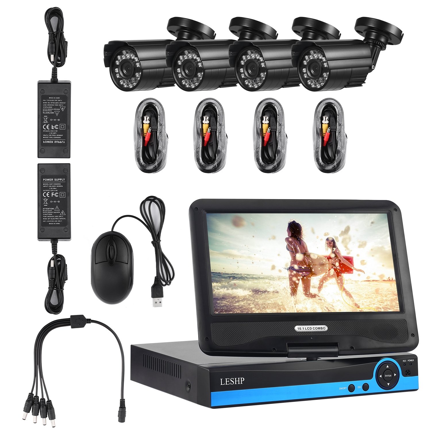 LESHP 4 Channel 960P HD DVR CCTV Security System Kit Amazon.co.uk