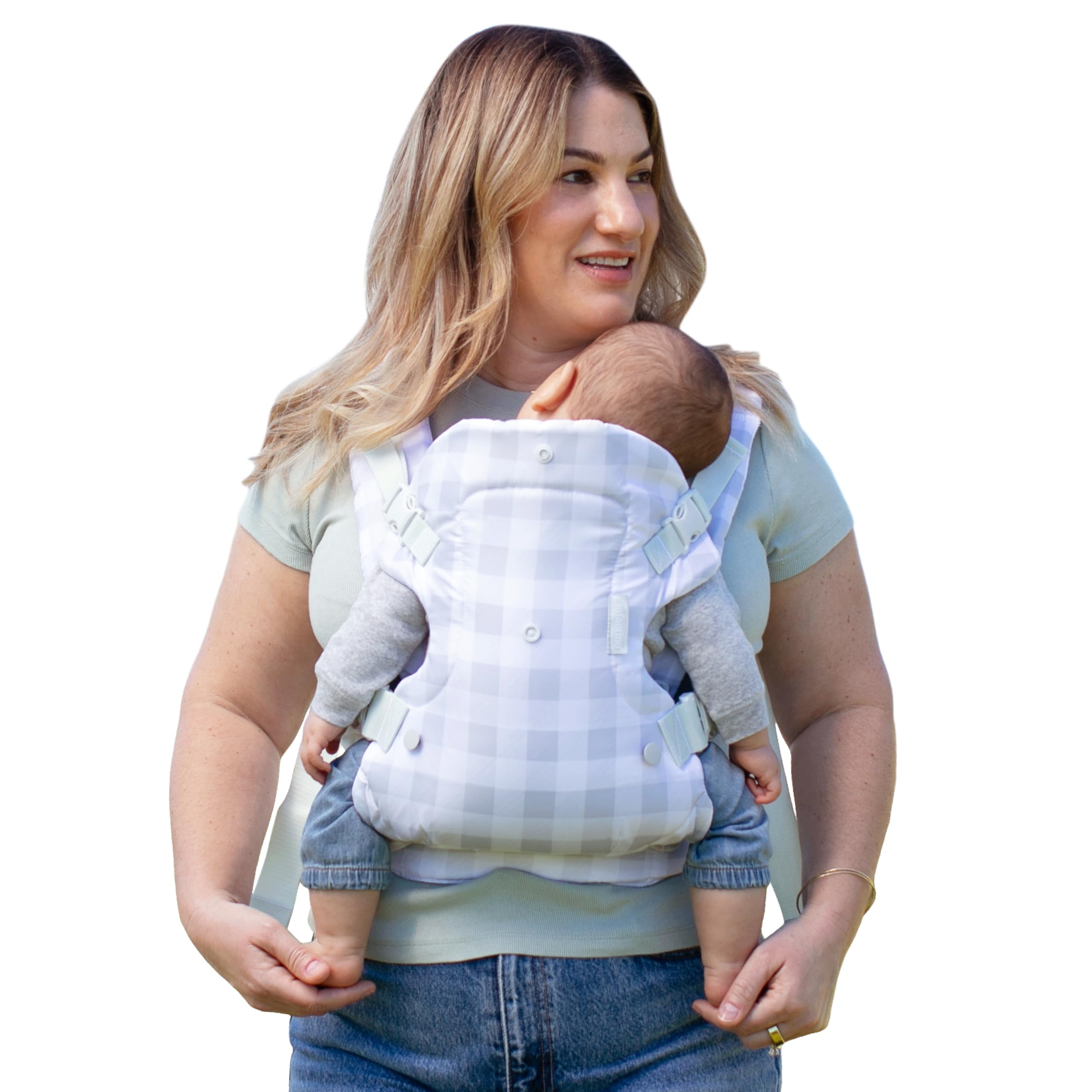 Photo 1 of Infantino Flip 4-in-1 Convertible Baby Carrier, Adjustable, Ergonomic Hands Free Babywearing, Registry Essential, Carrier for Newborn to Toddler, Plaid