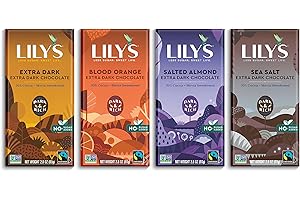 Variety 70% Dark Chocolate Bar Sampler by Lily's | Stevia Sweetened, No Added Sugar, Low-Carb, Keto Friendly | 70% Cocoa | Fair Trade, Gluten-Free & Non-GMO | 2.8 ounce, 4-Pack