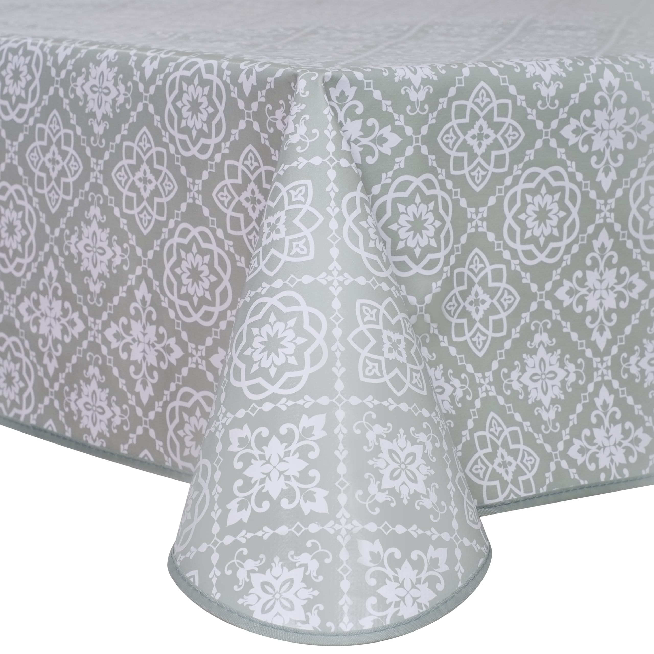 Home Direct Rectangular Oilcloth PVC Wipe Clean Wipeable Tablecloth Table Cover 140cm x 200cm 55x78 Sage Green
