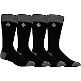 Columbia Textured Basics Socks 4 Pair, Black, One Size