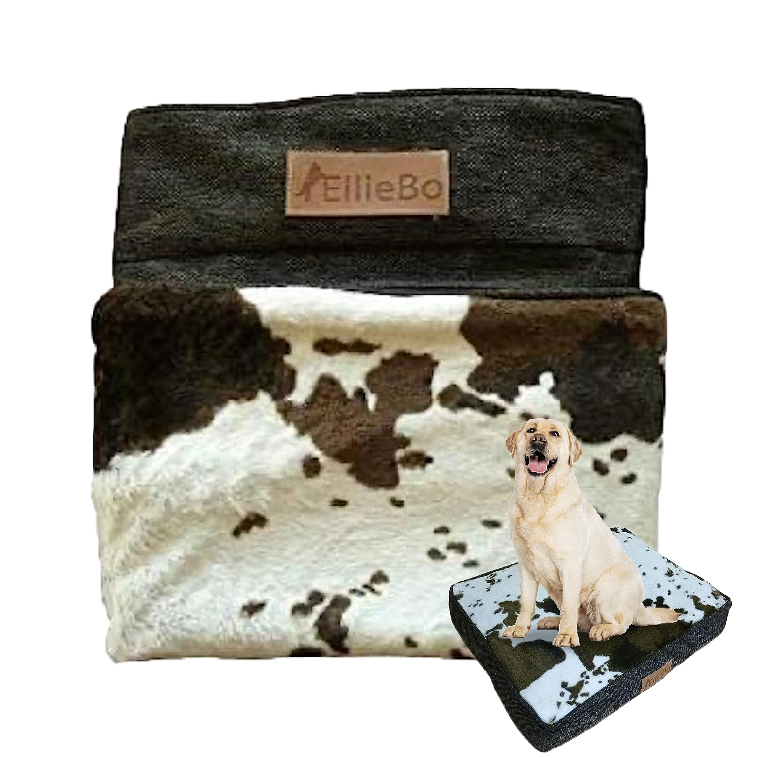 Ellie-Bo XXL Dog Bed Cover for 48-inch Dog Cage/Crate - Cowhide Pattern