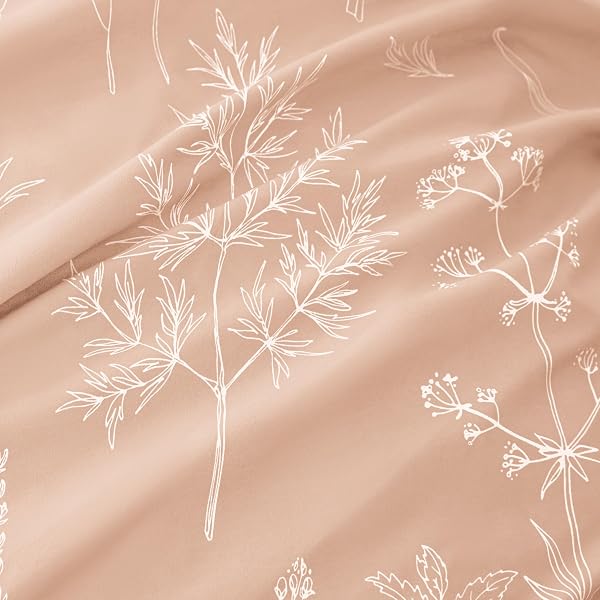 LOVE’S CABIN PINK QUEEN COMFORTER SET – QUEEN SIZE COMFORTER SET, 3 PIECES CUTE FLORAL BEDDING SETS FOR ALL SEASONS,1 SOFT REVERSIBLE BOTANICAL FLOWERS COMFORTER AND 2 PILLOW SHAMS