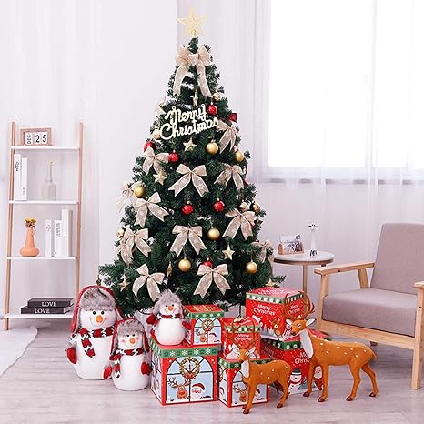 Amazon Co Jp 7ftクリスマスツリーセット 人工的なクリスマスパインpvc素材 装飾用ledライトストリング簡単な組み立て 屋内屋外用の クリスマスデコレーション ホーム キッチン