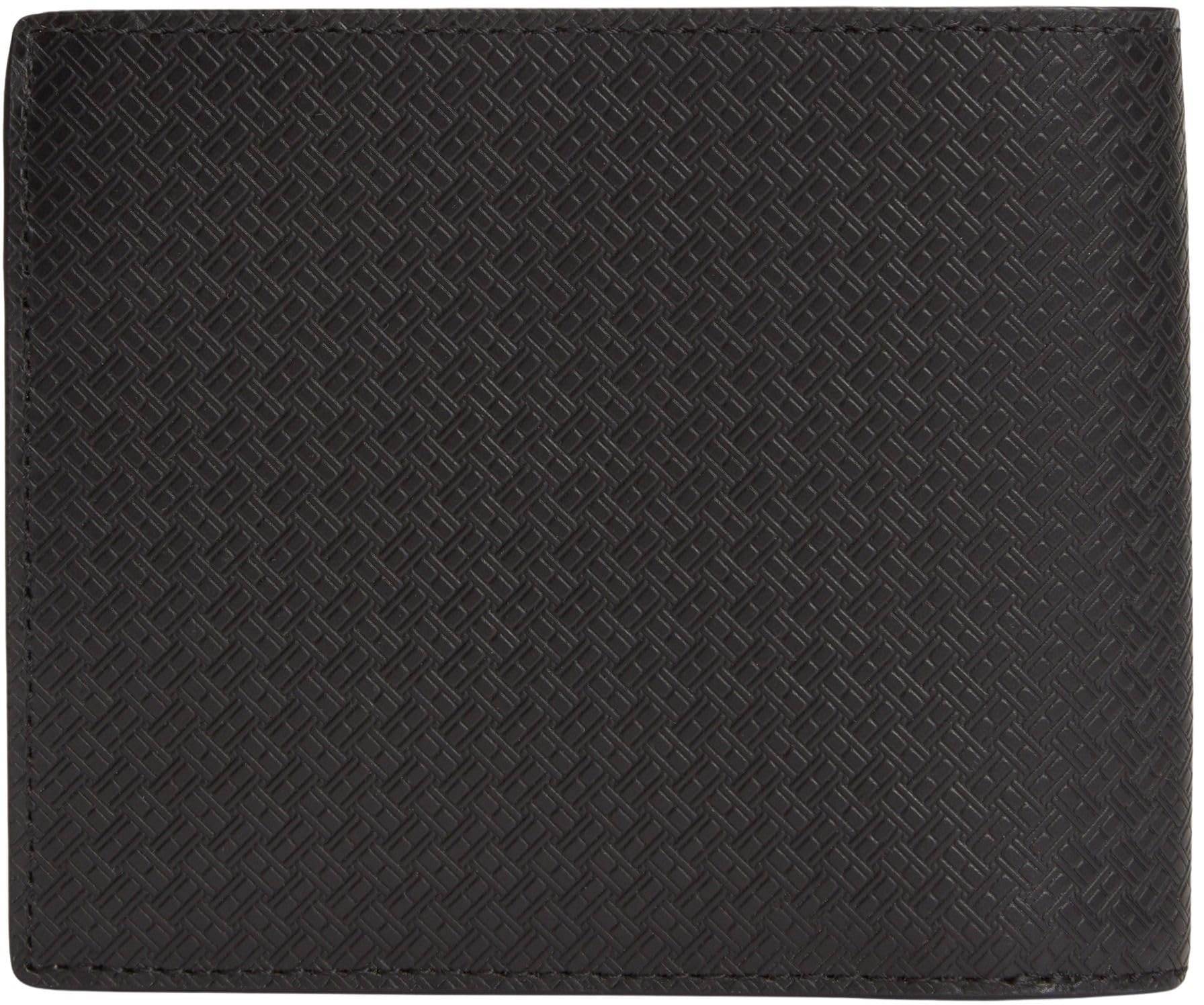Tommy Hilfiger Herren Geldbeutel Emboss and Coin aus Leder, Schwarz (Black), Einheitsgröße 2