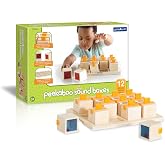 Guidecraft Peekaboo Sound Boxes with Storage Tray : Musical Toy for Children - Kids Early Learning and Development Toy