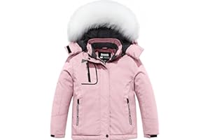 Skieer Girl's Waterproof Ski Jacket Windproof Winter Jacket Fur Hooded Rain Coat
