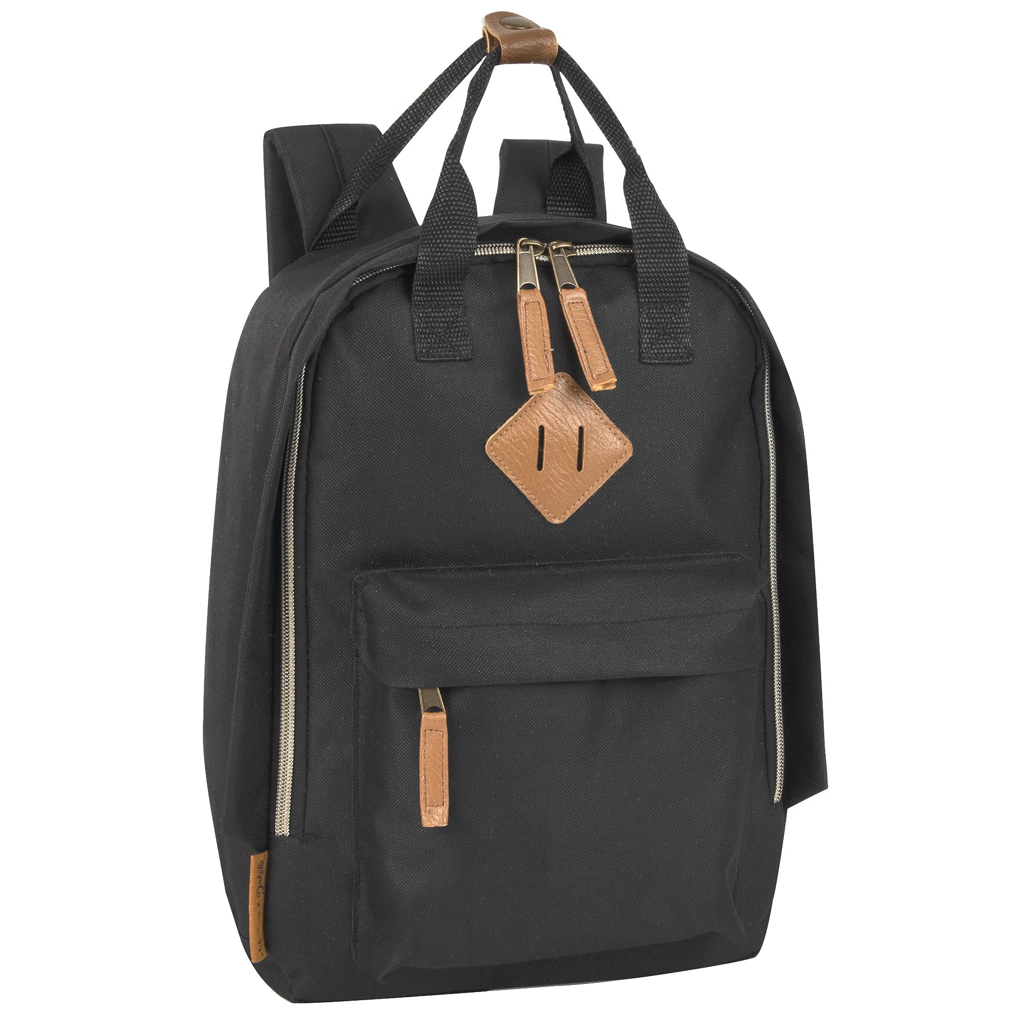 Photo 1 of MADISON & DAKOTA Canvas Mini Backpack for Everyday & Day Pack Rucksack in Solid Color Blocks (Black)