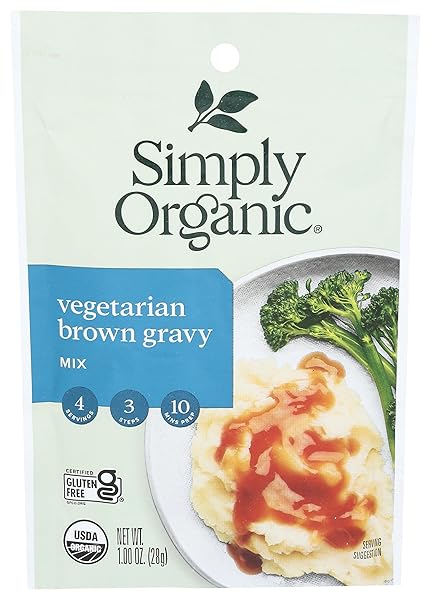 SIMPLY ORGANIC BROWN GRAVY MIX, VEGETARIAN, 1 OUNCE
