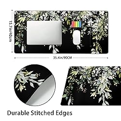 Sage Green Leaves Gaming Mouse Pad XXL Spring