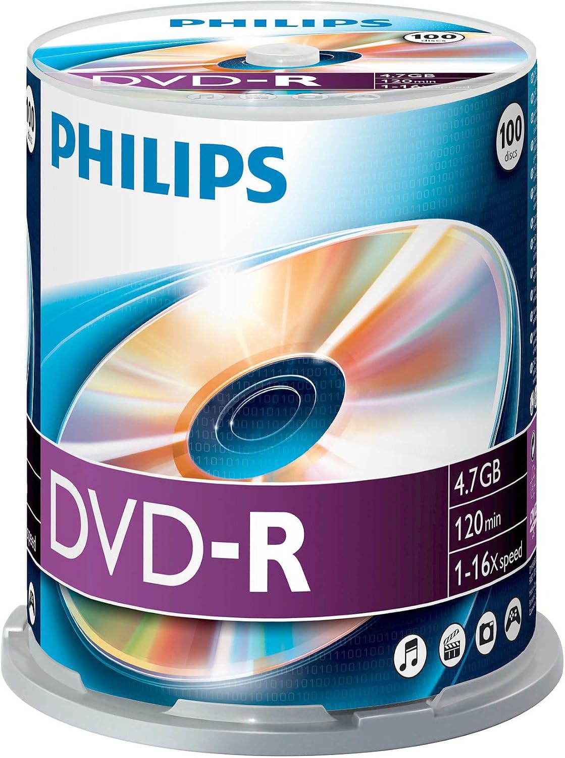 Philips DVD R Blank Discs 4 7 GB Data 120 Min Video 16x High Speed