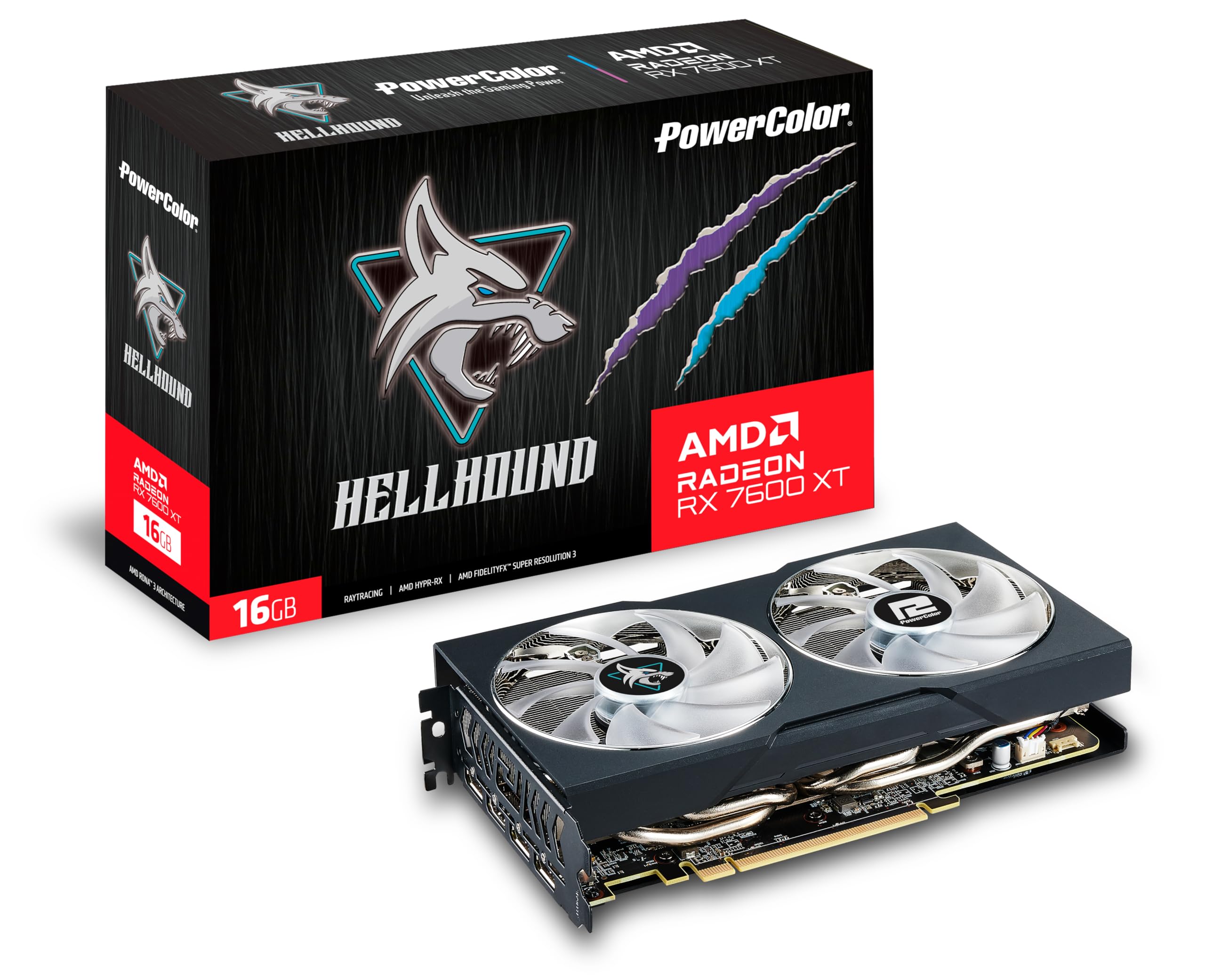 Photo 1 of PowerColor Hellhound AMD Radeon RX 7600XT Graphics Card 16GB GDDR6