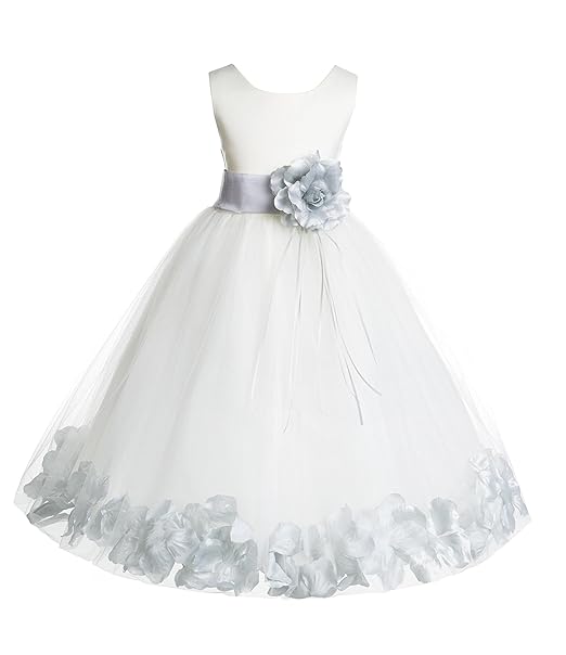 silver flower girl dresses uk