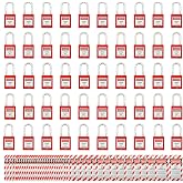SAFBY 50 Keyed Different Lockout Tagout Locks with 50 Lock Out Tag Out Tags - Loto Safe Padlocks for Lock Out Tag Out Stations and Devices