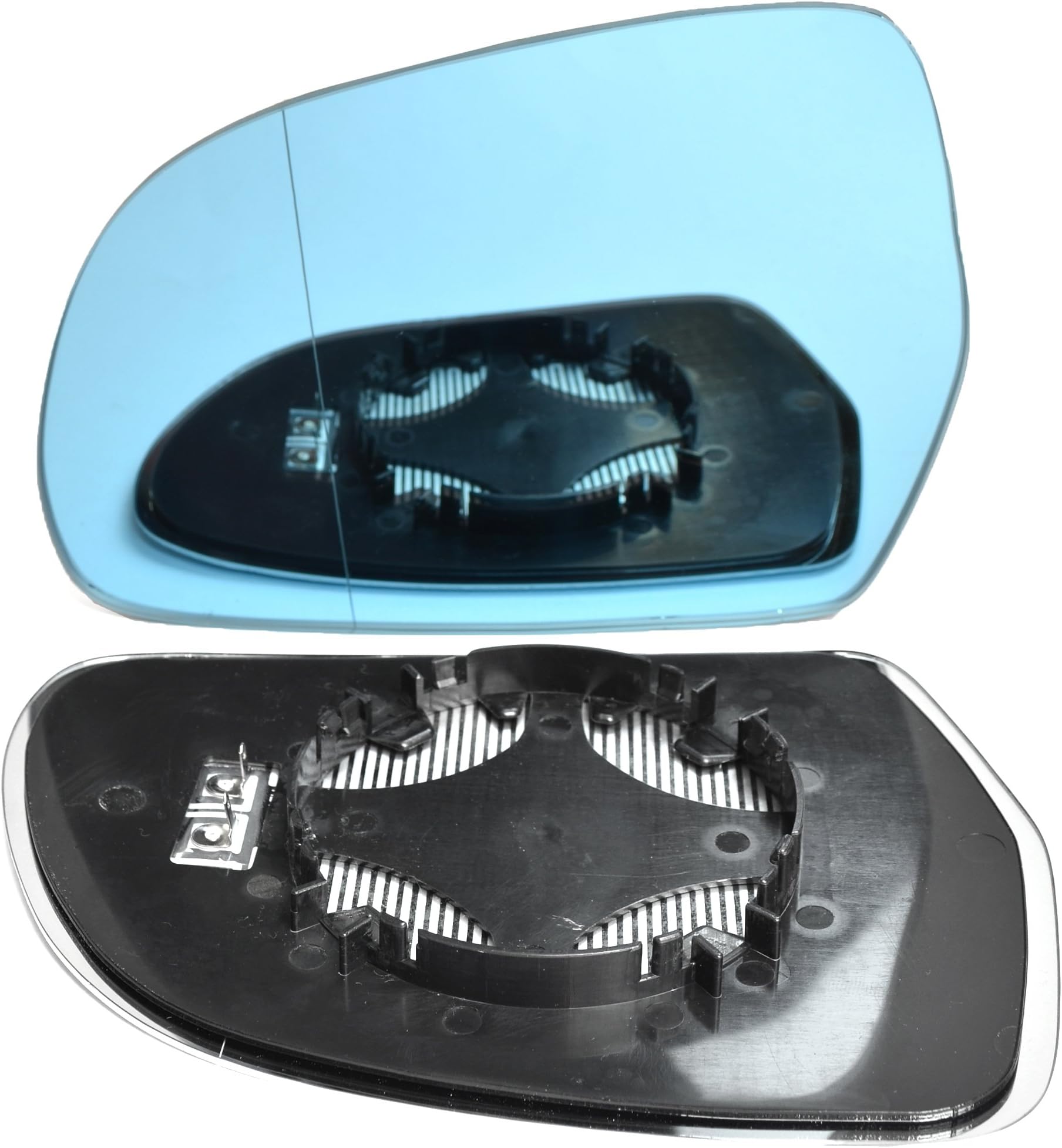 Left Near Passenger Side Heated Blind Spot Blue Clip On Door Wing Mirror glass #SkSuperb09-13-LWAHB