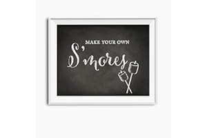 Andaz Press Wedding Party Signs, Vintage Chalkboard Print, 8.5x11-inch, Make Your Own S'mores Smore Bar Reception Dessert Tab