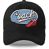 Coach Hat for Men, Football Coach Gifts, Funny Adjustable Embroidered Baseball Cap Black