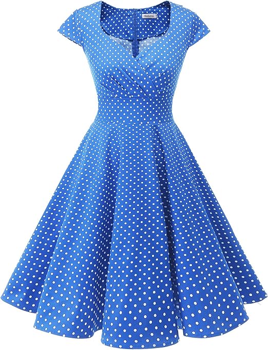 Bbonlinedress 1950er Vintage Retro Cocktailkleid Rockabilly V Ausschnitt Faltenrock Amazon De Bekleidung