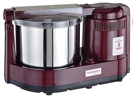 SOWBAGHYA 2 L Plastic Wet Grinder (Maroon)
