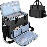 CURMIO Portable Printer Carrying Case Compatible with HP Tango/Tango X, OfficeJet 200/250, Wireless Mobile Printer Bag with 15.6” Laptop Sleeve and Accessory Pockets for Power Cable and Cartridges