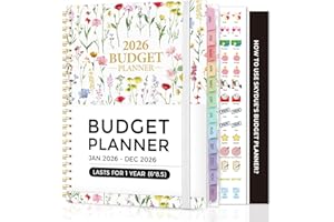 SKYDUE 2026 Budget Planner, January 2026 - December 2026, Monthly Budget Book with Expense Tracker Notebook, 12 Month Bill Organizer & Finance Planner to Manage Your Money, 6" x 8.5" Account Book with Tab