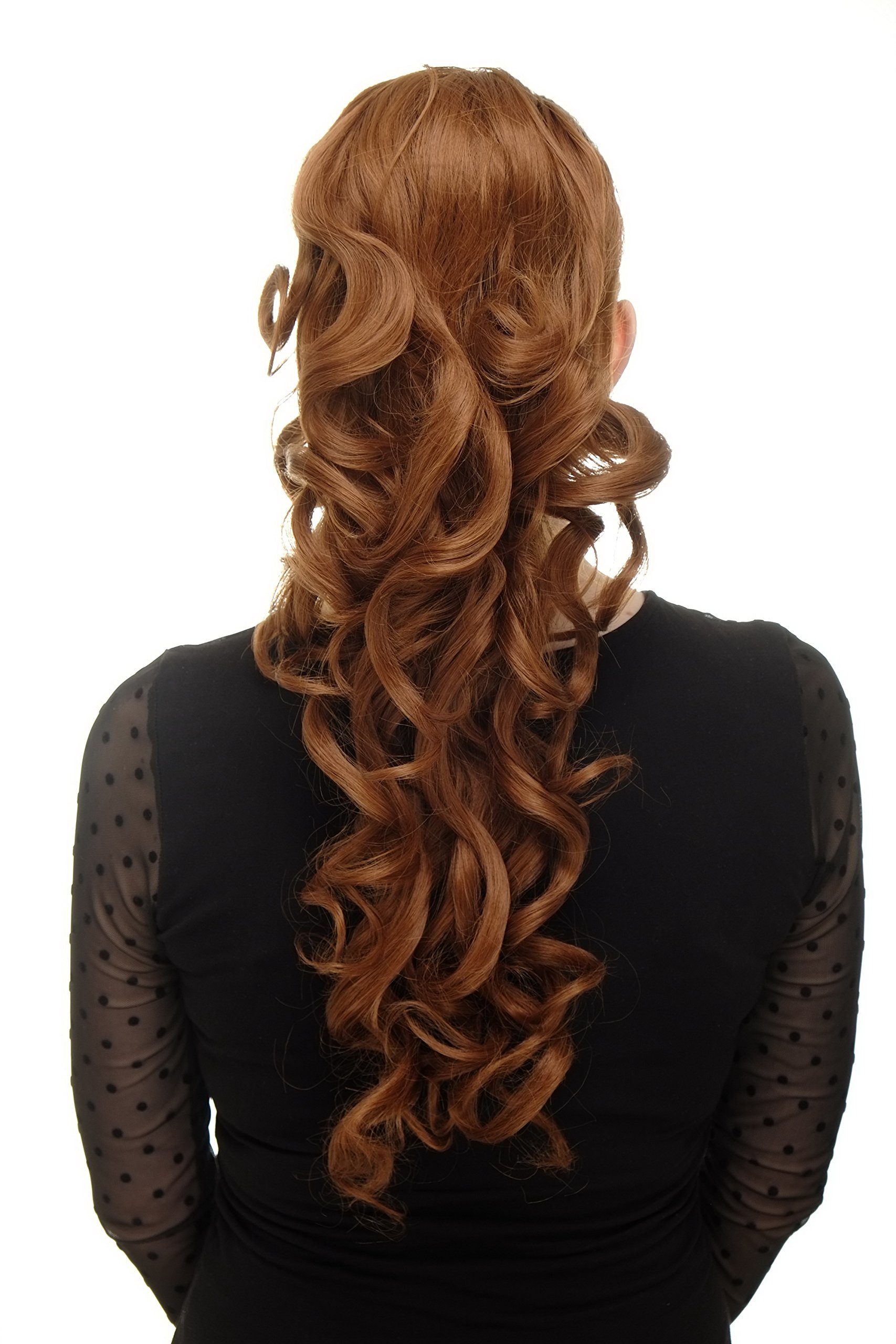 WIG ME UP WK03-30 Hairpiece ponytail with combs and elastic draw string curly voluminous very long copper brown 23inch โ image 1