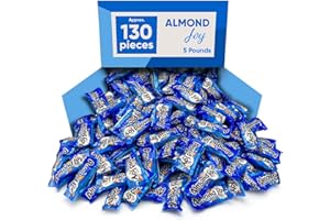 CHAIN & JO SWEETS Almond Joy Milk Chocolate Coconut & Almond - Snack Size 5 Pound Approx 130 Pieces - Gluten Free Milk Chocolate Coconut & Almond, - Individually Wrapped Bulk Candy Chocolate Candy- Groceries Snacks for Adults and Kids, Candy for Office, Holiday Chocolate with Coconut Filling - Design May Vary