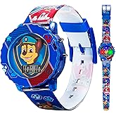 Accutime Paw Patrol Kids' Digital Watch with Blue Case, Comfortable Blue Strap, Easy to Buckle - Official 3D Character on the Dial, Safe for Children - Model: PAW4015