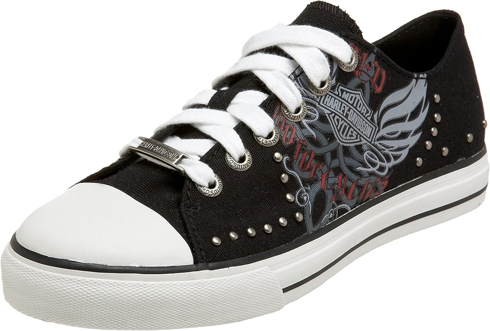 HarleyDavidson Women's Cosmic Canvas Shoe, Black, 7 M Shoes