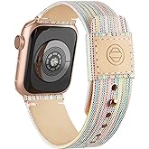Recoppa Fabric Cloth Bands Compatible with Apple Watch 49mm 46mm 45mm 44mm 42mm 38mm 40mm 41mm, Canvas Strap with Soft Genuine Leather Lining for Apple iWatch Series 11/10/9/8/7/6/5/4/3/2/1/SE/Ultra
