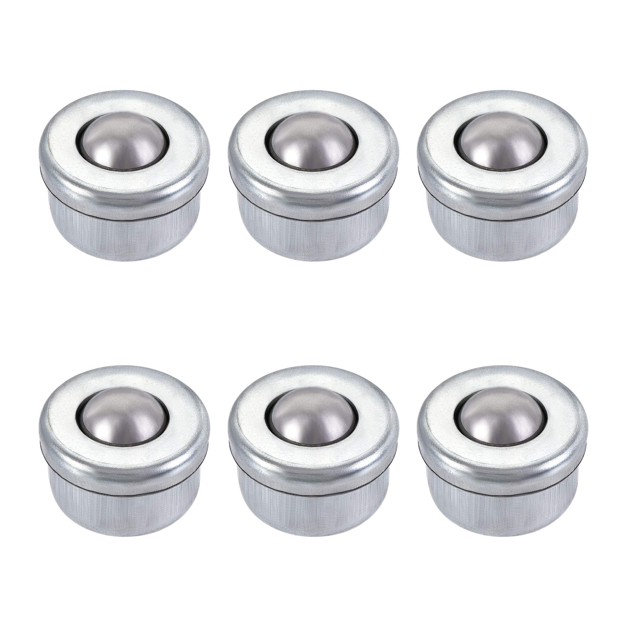 sourcing map Ball Transfer Bearing Unit 8mm 6.6Lbs Carbon Steel Drop-in Type for Transmission Pack of 6