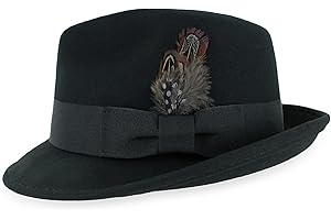 Hats in the Belfry Trilby Men/Women Snap Brim Vintage Dress Fedora Hat 100% Wool Felt in Black, Grey, Navy, Brown and Pecan