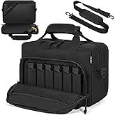 WELIDAY Tactical Gun Range Bag, Pistol Carrying Bag for 2 Handguns and Ammo, Firearm Shooting Case with 6 Magazine Slots and Lockable Zipper for Shooting Range & Outdoor Hunting