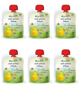 Fleur Alpine Europian Organic Baby Fruit Puree Pear from 4 months 90g pack of 6